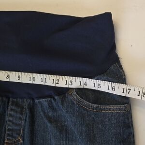 Liz Lange Maternity Navy and Denim Midi Skirt